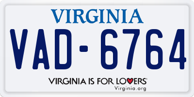 VA license plate VAD6764