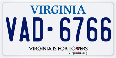 VA license plate VAD6766