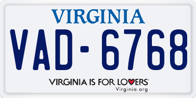 VA license plate VAD6768