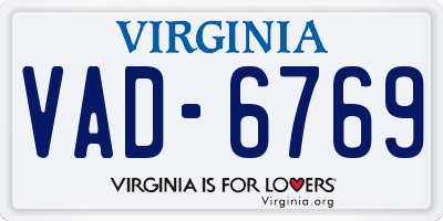 VA license plate VAD6769