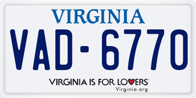 VA license plate VAD6770