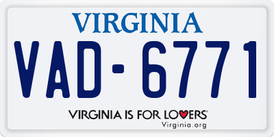 VA license plate VAD6771