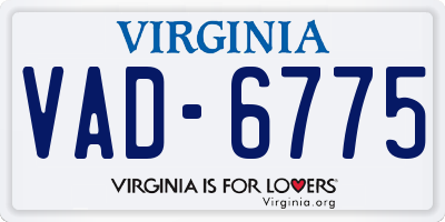 VA license plate VAD6775