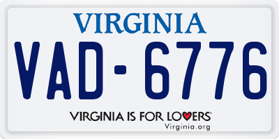 VA license plate VAD6776