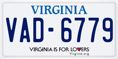 VA license plate VAD6779