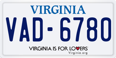 VA license plate VAD6780