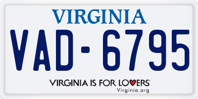 VA license plate VAD6795