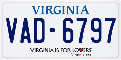 VA license plate VAD6797
