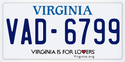 VA license plate VAD6799
