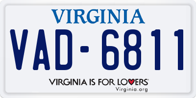 VA license plate VAD6811