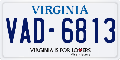 VA license plate VAD6813