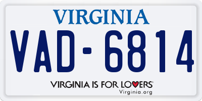VA license plate VAD6814