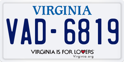 VA license plate VAD6819