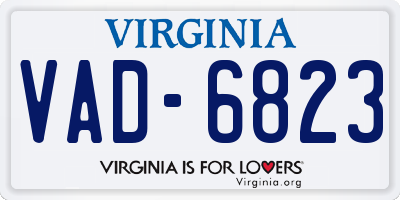 VA license plate VAD6823