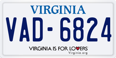 VA license plate VAD6824