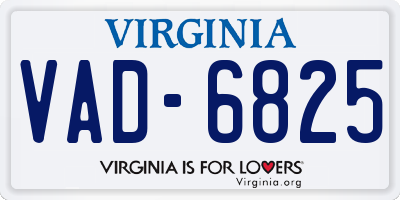 VA license plate VAD6825