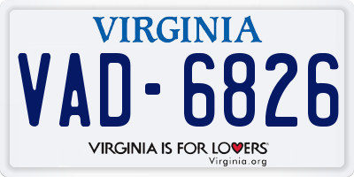VA license plate VAD6826