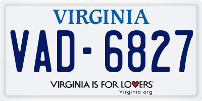 VA license plate VAD6827