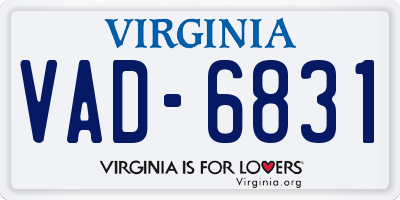 VA license plate VAD6831