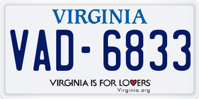 VA license plate VAD6833