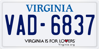 VA license plate VAD6837