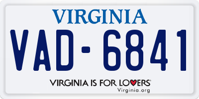 VA license plate VAD6841