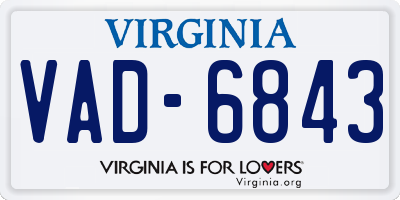 VA license plate VAD6843