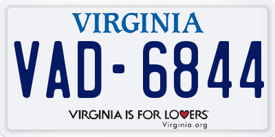 VA license plate VAD6844