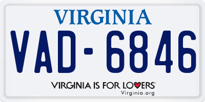 VA license plate VAD6846