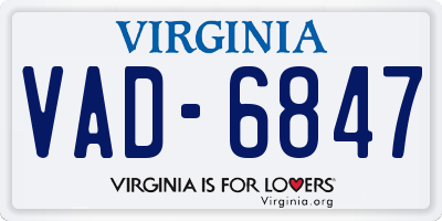 VA license plate VAD6847