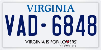 VA license plate VAD6848