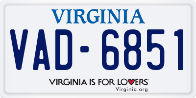 VA license plate VAD6851