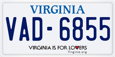 VA license plate VAD6855