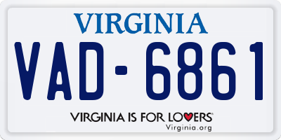 VA license plate VAD6861