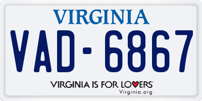 VA license plate VAD6867