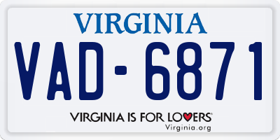 VA license plate VAD6871