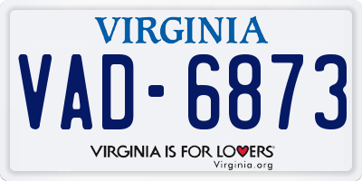 VA license plate VAD6873
