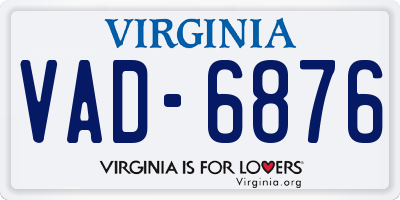 VA license plate VAD6876