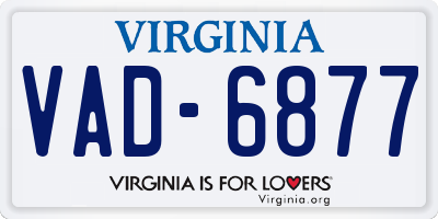 VA license plate VAD6877
