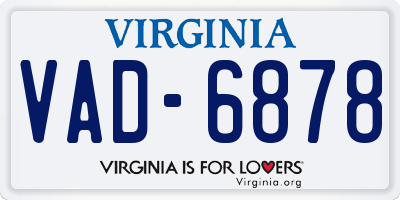 VA license plate VAD6878