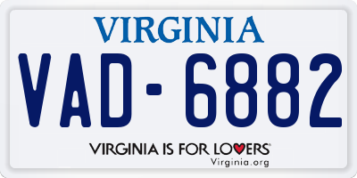 VA license plate VAD6882