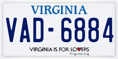 VA license plate VAD6884