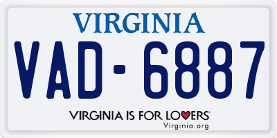 VA license plate VAD6887