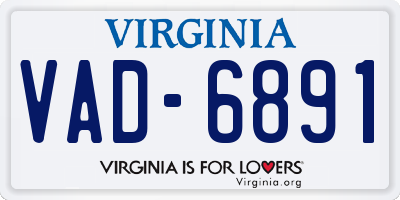 VA license plate VAD6891