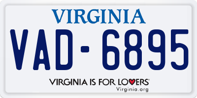 VA license plate VAD6895