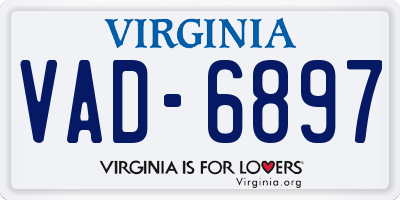 VA license plate VAD6897