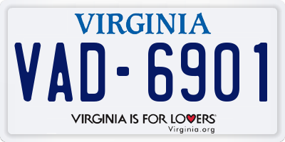 VA license plate VAD6901