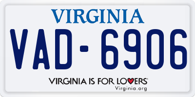 VA license plate VAD6906