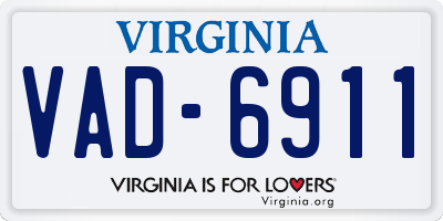 VA license plate VAD6911