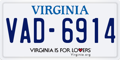 VA license plate VAD6914